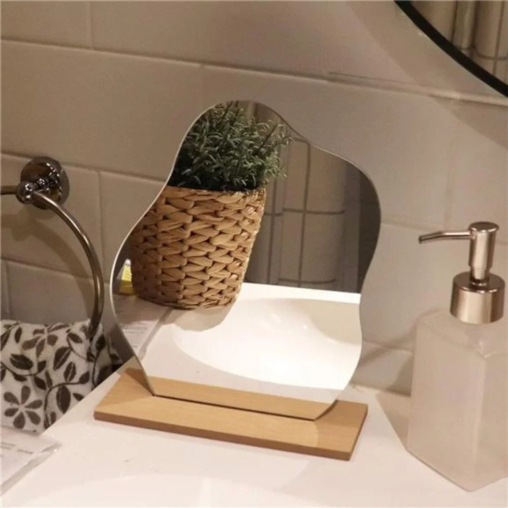 Irregular Aesthetic Vanity Mirror Frameless Decorative Desk Tabletop Mirrors